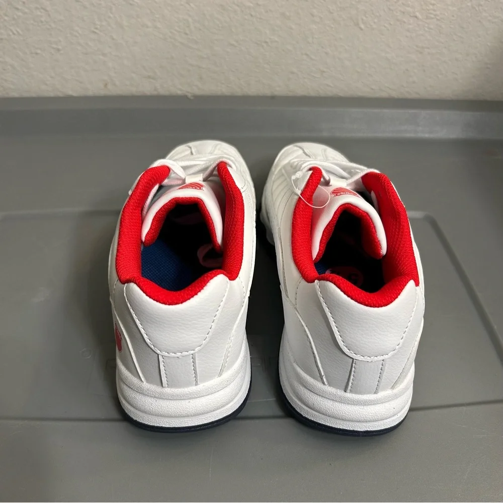 K-Swiss White and Red Sneakers Sleek Design